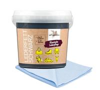 esnado - Bense & Eicke Lederfett Schwarz 500 ml + 1 Mikrofasertuch - pflegt und imrägniert - perfekte Lederpflege für Glattleder, Autositze, Motorradkleidung, Sättel