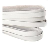 esnado Lederband Flach | Breite: 15 mm; Dicke: ca. 2,5 mm - Weiß - 1 Meter | ECHTES Leder - pflanzlich gegerbt | zum Basteln | Herstellung von Armbändern, Mittelalter, Schmuck