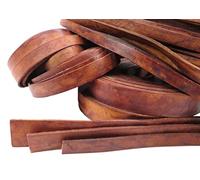 esnado Lederband Flach | Breite: 20 mm; Dicke: ca. 2,5 mm - Antik Braun - 50 Meter | ECHTES Leder - pflanzlich gegerbt | zum Basteln | Herstellung von Armbändern, Mittelalter, Schmuck