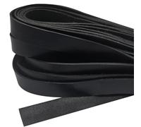 esnado Lederband Flach | Breite: 20 mm; Dicke: ca. 2,5 mm - Schwarz - 3 Meter | ECHTES Leder - pflanzlich gegerbt | zum Basteln | Herstellung von Armbändern, Mittelalter, Schmuck