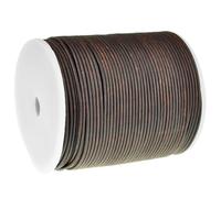 esnado Lederschnur Rund - 1 mm. Antik Braun. 50 Meter auf Rolle | ECHTES Leder | pflanzlich gegerbt | ideal für die Herstellung von Schmuck und Armbändern, Basteln, Dekorieren, DIY, Mittelalter
