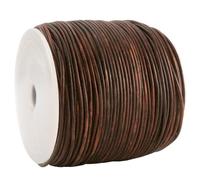 esnado Lederschnur Rund - 1 mm. Mesh Holzbraun. 10 Meter | ECHTES Leder | pflanzlich gegerbt | ideal für die Herstellung von Schmuck, Armbändern, Basteln oder Dekorieren, DIY, Mittelalter, LARP