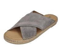 Espadrij L'ORIGINALE Pantolette - CROISETTE VELOUR MEN - asphalt, Größe:46 EU