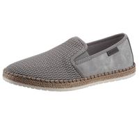 Espadrille RIEKER, Damen, Gr. 43, grau, Nubuklederimitat, Textil, Schuhe Slipper, Sommerschuh, Slipper, Freizeitschuh im Materialmix (33846426-43) grau