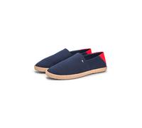 Espadrille TOMMY HILFIGER "CORE HILFIGER ESPADRILLE TEXTILE", Herren, Gr. 41, blau (dunkelblau), Baumwolle, unifarben mit Farbeinsatz, Schuhe Espadrille, Slipper, Schlupfschuh, Flats mit typischem Jut