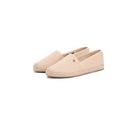 Espadrille TOMMY HILFIGER "FLAG CANVAS ESPADRILLE", Damen, Gr. 36, hellbeige, Baumwolle, unifarben, Schuhe Espadrille, Slipper,Flats,Bequemschuh mit Jutebezug und Ziernähten, schmale Form (41765734-36