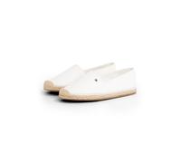 Espadrille TOMMY HILFIGER "FLAG CANVAS ESPADRILLE", Damen, Gr. 39, beige (ecru), Baumwolle, unifarben, Schuhe Espadrille, Slipper, Flats, Bequemschuh mit Bastbezug und Ziernähten (26620431-39) ecru