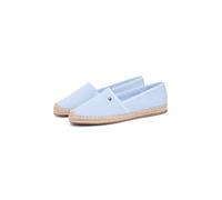 Espadrille TOMMY HILFIGER "FLAG CANVAS ESPADRILLE", Damen, Gr. 39, blau (hellblau), Baumwolle, unifarben, Schuhe Espadrille, Slipper, Flats, Bequemschuh, Jutebezug und Ziernähten, schmale Form, Topsel