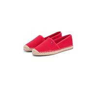 Espadrille TOMMY HILFIGER "FLAG CANVAS ESPADRILLE", Damen, Gr. 42, rot, Baumwolle, sportlich, Schuhe Espadrille, Slipper,Flats,Bequemschuh mit Jutebezug und Ziernähten, schmale Form (15904643-42) rot