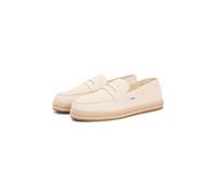 Espadrille TOMMY HILFIGER "FLEXIBLE HILFIGER SDE ESPADRILLE", Damen, Gr. 43, beige, Veloursleder, unifarben, Schuhe Espadrille, Sommerschuh, Slipper, Loafer mit angesagtem Zierriegel (71158028-43) bei