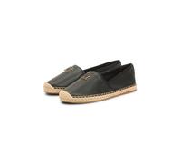 Espadrille TOMMY HILFIGER "TH LOGO LEATHER ESPADRILLE", Damen, Gr. 37, schwarz, Leder, Schuhe Espadrille, Sommerschuh, Slipper, Schlupfschuh mit typischer Juteverzierung (52431736-37) schwarz