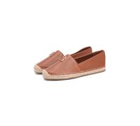 Espadrille TOMMY HILFIGER "TH LOGO LEATHER ESPADRILLE", Damen, Gr. 42, braun, Leder, Schuhe Espadrille, Sommerschuh, Slipper, Schlupfschuh mit typischer Juteverzierung (42280732-42) braun