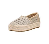 TOMS Damen Sneaker Champagner Metallic-Leder mit Korbflechtmuster Gold Größe 41