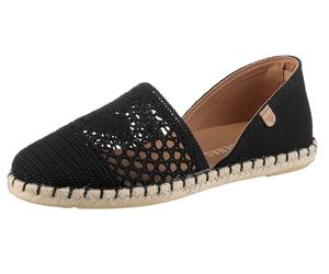 Espadrille VERBENAS "Carmen Crochet-Lino Paris", Damen, Gr. 36, schwarz, Textil, Schuhe Espadrille, Slipper, Sommerschuh, Strandschuh im Häkel-Look (34246307-36)