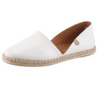 Espadrille VERBENAS "CARMEN", Damen, Gr. 38, weiß, Leder, unifarben, Basic, Schuhe Espadrille, Slipper, Sommerschuh, Urlaubsschuh, Flat mit Rahmennaht (96783606-38) weiß