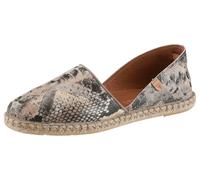 Espadrille VERBENAS "CARMEN", Damen, Gr. 40, bunt (schlangendruck), Leder, Reptilienprägung, Schuhe Espadrille, Slipper, Schlupfschuh, Sommerschuh, Urlaubschuh in Reptil-Optik (16403321-40) schlangend
