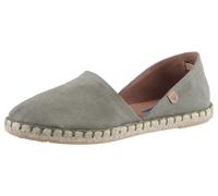 Espadrille VERBENAS "CARMEN SERRAJE", Damen, Gr. 38, grün (hellkhaki), Veloursleder, Schuhe Espadrille, Schlupfschuh, Sommerschuh, Loafer mit typischem Jute-Rahmen (66583746-38) hellkhaki