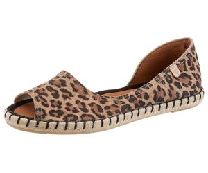 Espadrille VERBENAS "CRUZ LEO", Damen, Gr. 36, leodruck, Veloursleder, Schuhe Espadrille, Sommerschuh, Urlaubsschuh, Leo-Look, mit Zehenöffnung (23555640-36) leodruck