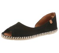 Espadrille VERBENAS "CRUZ SERRAJE", Damen, Gr. 40, schwarz, Veloursleder, unifarben, Schuhe Espadrille, Sommerschuh, Flat, Slipper, Ballerina in asymmetrischem Look (78872109-40) schwarz