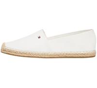 Espadrille TOMMY HILFIGER "FLAG CANVAS ESPADRILLE", Damen, Gr. 37, beige (ecru), Baumwolle, sportlich, Schuhe, Slipper, Flats, Bequemschuh mit Bastbezug und Ziernähten (26620431-37) ecru