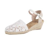 Espadrilles Damen Boho Chic Keilabsatz Slipper Plattform Jute Sandalen Esparto Keile mit Spitze und Knöchelriemen Brautschuhe Espadrilles Hochzeit Böhmen Sandaletten