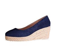 Espadrilles Für Damen Plateau Schuhe Suede Keilpumps Keilabsatz Damenschuhe Spitzer Zehenbereich Pumps Ohne Verschluss Absatzschuhe Geschlossen Dickbesohlte Freizeitschuhe Bequem Elegant