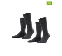 Esprit Herren Socken Basic Wool 2er-Pack Wolle/Baumwolle Anthracite Melange 39-42