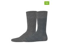 ESPRIT 2er-Set: Socken ''Piqué'' in Anthrazit - Größe 39-42 | Herrensocken