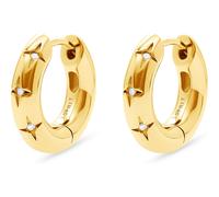 ESPRIT Damen-Creolen 925er Silber 6 Zirkonia One Size, Gelbgold 32024501