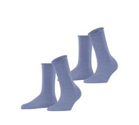 Esprit Damen Socken Basic Pure 2er-Pack Baumwolle Blau Melange Größe 39/42