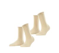 Esprit Socken Basic Pure Damen 2er-Pack Baumwolle einfarbig Beige Größe 35-38