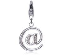 ESPRIT Damen-Charm 925 Sterling Silber rhodiniert Kristall Zirkonia @ weiß ESCH90869A000