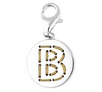 ESPRIT Damen-Charm 925 Sterling Silber rhodiniert Letter Fabric B ESCH91124A000