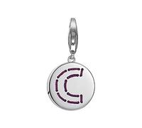 ESPRIT Damen-Charm 925 Sterling Silber rhodiniert Letter Fabric C ESCH91125A000