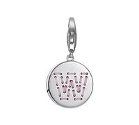 ESPRIT Damen-Charm 925 Sterling Silber rhodiniert Letter Fabric W ESCH91144A000