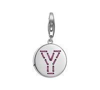 ESPRIT Damen-Charm 925 Sterling Silber rhodiniert Letter Fabric Y ESCH91146A000