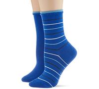 ESPRIT Damen Easy Stripe 2-Pack W SO Hausschuh-Socken, Blau (Cobalt 6712), 39-42 (2er Pack)