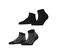 ESPRIT Damen Eclipse Dots Multipack W Sn Baumwolle Gemustert Socken, Schwarz Black 0050, 35-38 (2er Pack)