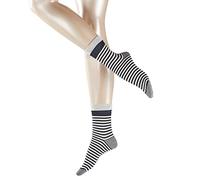 ESPRIT Damen Fold Stripe W SO Hausschuh-Socken, Blickdicht, Blau (Marine 6120), 35-38 (UK 2.5-5 Ι US 5-7.5) (2er Pack)