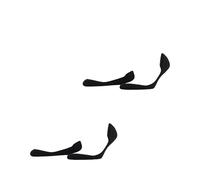 ESPRIT Damen Füßlinge Solid Low 2-Pack W IN Baumwolle unsichtbar einfarbig 2 Paar, Schwarz (Black 3000), 39-42