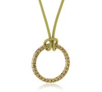 ESPRIT Damen Halskette 925 Sterling Silber rhodiniert Kunststoff Zirkonia Brilliance Gold Lime 42 cm grün ESNL92477D420