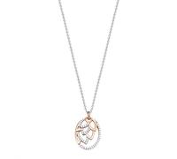 Esprit Damen Halskette 925 Sterling Silber Zirkonia nature glam 42 cm weiß ESNL93179A420
