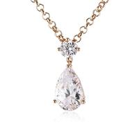Esprit Damen Halskette 925 Sterling Silber Zirkonia Solitaire ESNL92992B420