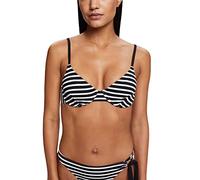 Esprit Bikini-Oberteil mit Streifenmuster Modell 'RCS pad. bra' in Black, Größe 36/C