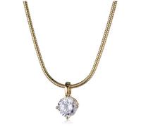 Esprit Damen-Kette grace gold 925 Sterlingsilber vergoldet 1 Zirkonia farblos 42-45cm ESNL91934B420