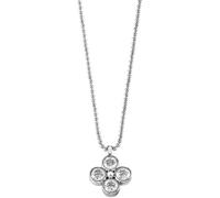 Esprit Damen-Kette shiny blossom 925 Sterlingsilber 4 Zirkonia farblos 42-45cm ESNL92052A420