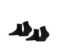 Esprit Damen Kurzsocken Cozy Dot 2-Pack, Schurwolle, 2 Paar, Schwarz (Black 3000), 35-38
