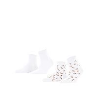 ESPRIT Damen Kurzsocken Mini Flower 2-Pack, Baumwolle, 2 Paar, Weiß (Off-White 2010), 35-38
