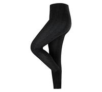 ESPRIT Damen Leggings Check, Viskose, 1 Stück, Schwarz (Black 3000), 44-46