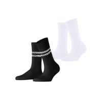 ESPRIT Damen Memphis Rib Multipack W So Baumwolle Gemustert Socken, Mehrfarbig Black White 0050, 39-42 (2er Pack)